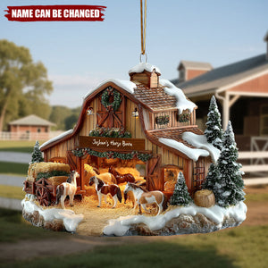 Horse Barn - Personalized Christmas Acrylic Ornament
