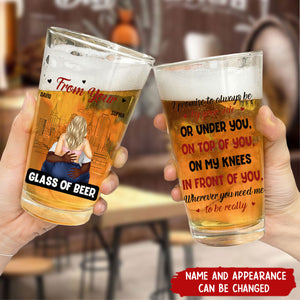 Couple Glass Of Beer Always By Your Side - Personalized Beer Glass