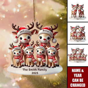 Reindeers Family Christmas Personalized Acrylic Ornament