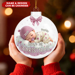 Baby's 1st Christmas Stars And Dreams,Custom Acrylic Ornament,Gift For New Parents