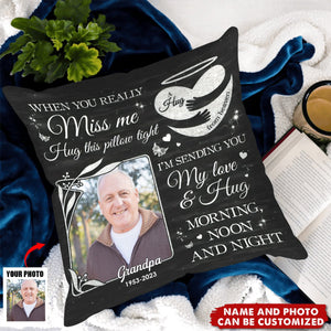 I'm Sending You My Love & Hug Personalized Memorial Photo Pillow