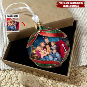 Custom Photo Family Makes Joyful Memories - Personalized Acrylic Flat Ornament