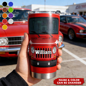 Customizable With Your Name Stainless Steel Tumbler, Gift For Car Enthusiasts