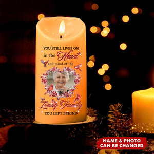 Custom Photo Memories LED Candle - Personalized Flameless LED Candle - Christmas Gift, Sympathy Gift For Family Members