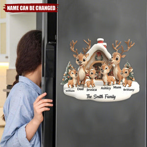 Reindeer Family - Personalized Christmas Decal, Gift For Family Members
