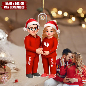 Expecting Parents Christmas Pregnancy Baby Arriving - Personalized Acrylic Ornament