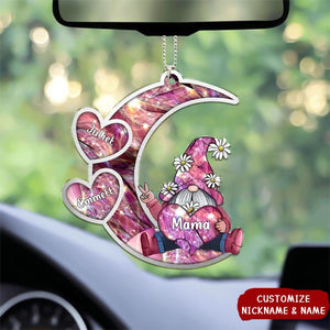 Sparkling Grandma Nana With Sweet Heart Kids Personalized Acrylic Car Ornament - Gift Idea For Grandma/ Mother