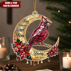 Custom Cardinal Acrylic Ornament - Personalized Christmas Memorial Sympathy Gifts