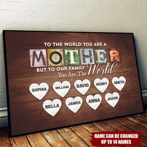 You Are The World Custom Names Poster For Grandma Mom