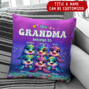 This Grandma Belongs To Colorful Turtle Personalized Pillow
