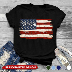 Proud To Be American - Family Personalized Unisex T-shirt, Premium T-shirt - Gift For Dad, Grandpa