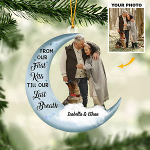 From Our First Kiss Till Our Last Breath - Personalized Custom Mica Ornament - Christmas Gift For Couple, Husband, Wife, Family Members
