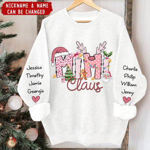 Pink Trend Gigi Claus Personalized Sweatshirt, Christmas Gift for Grandma
