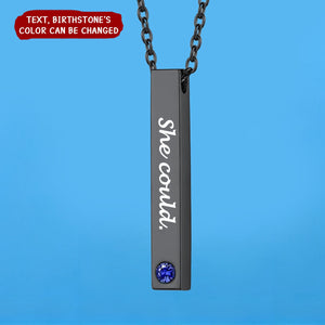 Personalized Engravable Birthstone Bar Necklace
