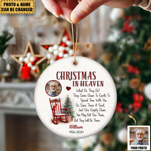 Christmas In Heaven – Meaningful Memorial Gifts For Loss Of Loved One Personalized Ceramic Ornament