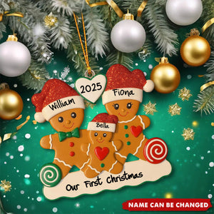 Our First Christmas, Gingerbread Family Ornament, Gift For Family and Couples