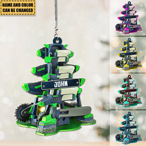 Personalized Arborist Machines Christmas Shaped Ornament, Perfect Gift For Arborist