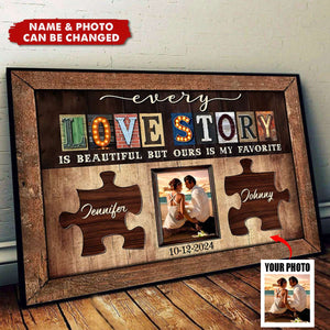Personalized Couple Photo Anniversary Gift Love Story Poster