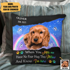 Custom Photo I Hug This Pillow Memorial Pet - Personalized Pillow