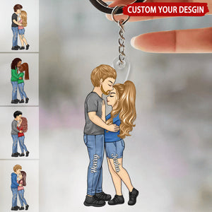 Love Is A Journey Best Traveled Together Personalized Acrylic Keychain