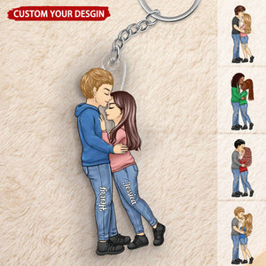 Love Is A Journey Best Traveled Together Personalized Acrylic Keychain