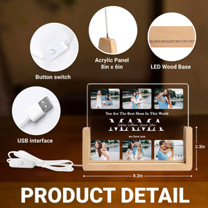 Personalized Photo Night Light - Mother Gifts - Gift for Mom