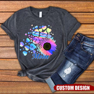 Grandma Mom Kids Sunflower - Gift For Mother, Grandmother - Personalized Shirt