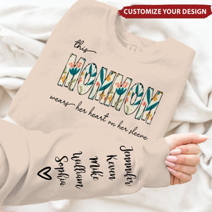 Custom Grandma Nana Nickname with Grandkids Name on Sleeve Personalized Sweatshirt