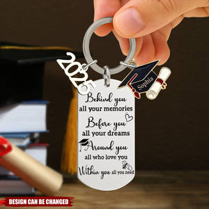 Family Personalized Custom Graduation Keychain - Graduation Gift For Family Members, Brothers, Sisters