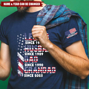 Personalized Legend Husband Dad Papa Since Flag Shirt