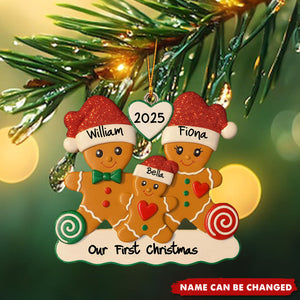 Our First Christmas, Gingerbread Family Ornament, Gift For Family and Couples