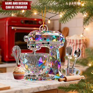 Blender Baking - Personalized Christmas Acrylic Ornament, Gift For Baker