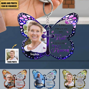 I Am Always With You Butterfly Shape Upload Photo Personalized Keychain