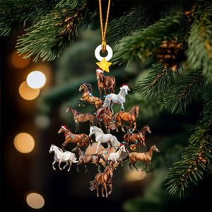 Horse Tree Christmas Ornament - Perfect Gift For Horse Lovers