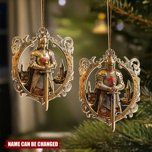 Knight Of God - Personalized Christmas Acrylic Ornament
