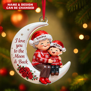 To The Moon, With All My Love - Personalized Acrylic Ornament