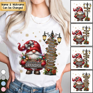 Personalized Grandma And Kids Christmas T-shirt - Gift For Nana, Mom