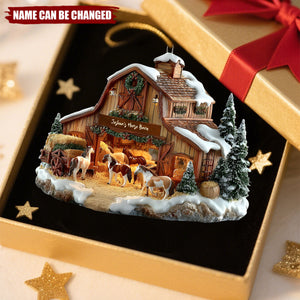 Horse Barn - Personalized Christmas Acrylic Ornament