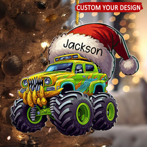 Monster Truck - Personalized Acrylic Ornament, Gifts For Son, Boy, Kids