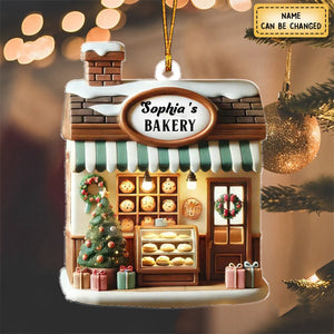 Custom Name Bakery Store Ornament, Bakery Store Christmas Decoration