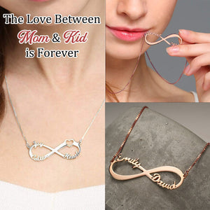 Infinity Sign With Names Personalized Necklace, Gift For Mom Grandma