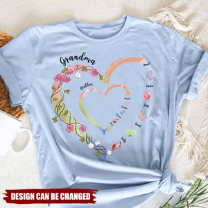 Family Is Where Love Is Endless - Family Personalized Custom Unisex T-shirt-Gift For Mom, Grandma