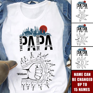 Papa The Man The Myth The Legend The Hero - Personalized Shirt