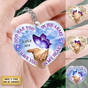 We Only Part To Meet Again - Memorial Personalized Custom Shaped Acrylic Keychain - Sympathy Gift For Family Members
