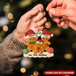 Our First Christmas, Gingerbread Family Ornament, Gift For Family and Couples