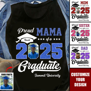 Personalized Graduation 2025 T-Shirt, Proud Family Graduate Photo Class Of 2025