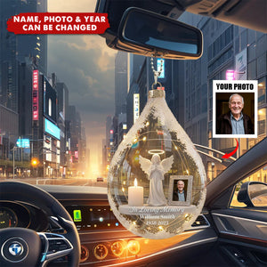 Custom Photo Angel Candle - Personalized Car Acrylic Hanging Ornament