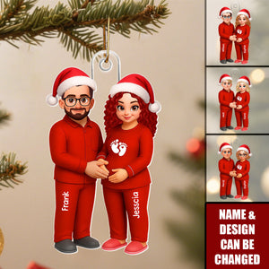 Expecting Parents Christmas Pregnancy Baby Arriving - Personalized Acrylic Ornament
