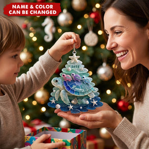 Turtle Grandma Acrylic Ornament - Personalized Gifts For Christmas