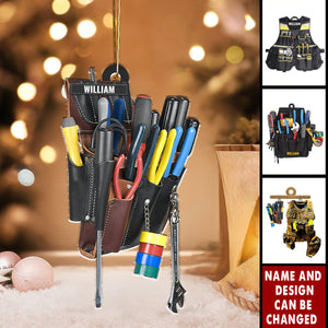 Electrician Tool Bag - Personalized Christmas Acrylic Ornament